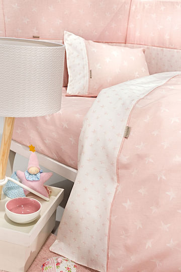 Guy Laroche Heaven Set Baby Bettlaken Für Krippe Baumwolle Rosa 115x170cm 3Stück