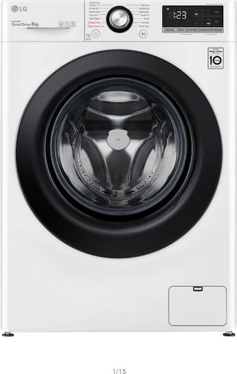 LG Πλυντήριο Ρούχων 8kg με Τεχνολογία Ατμού 1400 Στροφών AI DD F4WV308S6U