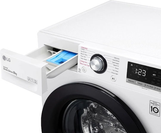 LG Πλυντήριο Ρούχων 8kg με Τεχνολογία Ατμού 1400 Στροφών AI DD F4WV308S6U