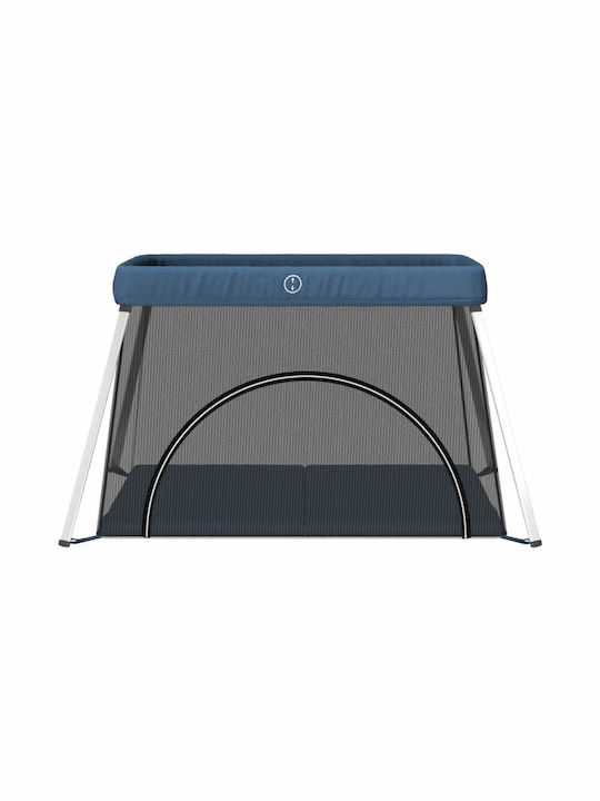 vidaXL Laufstall mit Matratze Blau 110x82cm