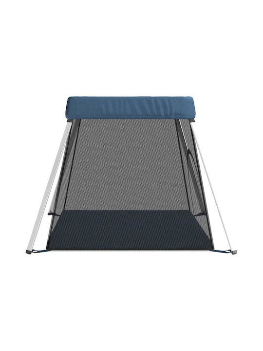 vidaXL Laufstall mit Matratze Blau 110x82cm