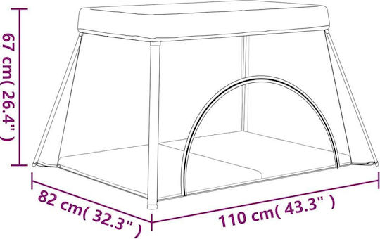 vidaXL Παρκοκρέβατο με Στρώμα Μπορντό 110x82cm
