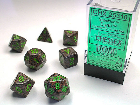 Chessex Call of Cthulhu Dice Speckled Polyhedral 7-Die Set - Earth 25310