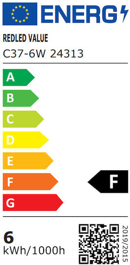 Redled Λάμπα LED 6W 100mm για Ντουί E14 Θερμό Λευκό 450lm