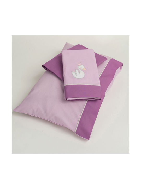 Palamaiki Joia Baby Sheets Set Crib Cotton Fitted Lilac 70x140cm 3pcs