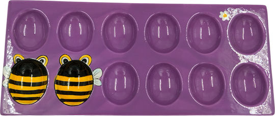 Marva Easter Egg Cup Egg Ceramic Purple 30x13x2.5cm