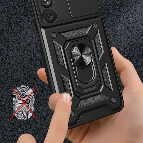 Camshield Armor Kickstand Задна корица Пластмаса Черен (Galaxy A14)