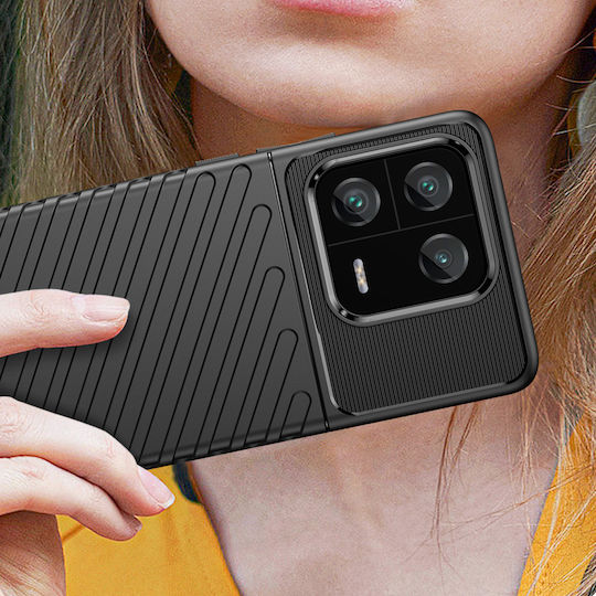 Hurtel Carbon Back Cover Silicon Negru (Xiaomi 13 Pro)