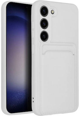 Forcell Back Cover Σιλικόνης με Υποδοχή για Κάρτες Λευκό (Galaxy S23)