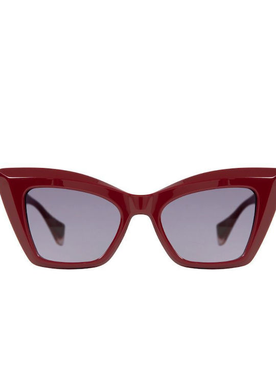 Gigi Barcelona Rosalie Damen Sonnenbrille mit Rot Kunststoff Gestell und Gray Linse 6761/6