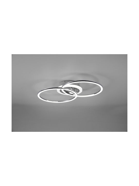 Trio Lighting Venida Μοντέρνα Μεταλλική Πλαφονιέρα Οροφής με Ενσωματωμένο LED σε Ασημί χρώμα 30cm