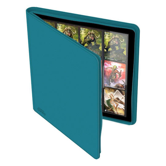 Ultimate Guard 12-Pocket Quadrow Zipfolio Xenoskin Binder 12-Pocket Standard Size Petrol Blue