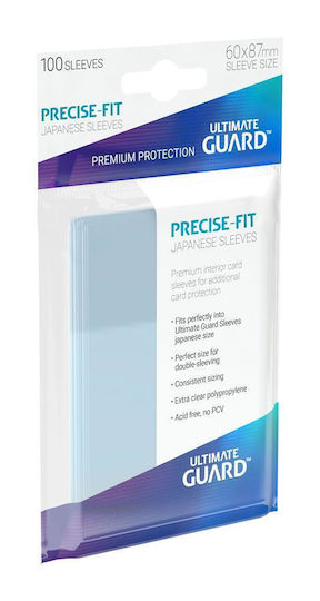 Ultimate Guard Precise Fit Yu-Gi-Oh Inner Sleeve Japanese Size 100τμχ Clear