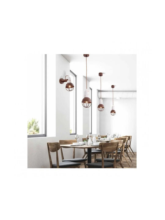 Zambelis Lights Pendant Light Single-Light Grid for Socket E27 Brown