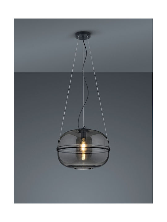 Trio Lighting Lorena Μοντέρνο Κρεμαστό Φωτιστικό Μονόφωτο με Ντουί E27 σε Μαύρο Χρώμα