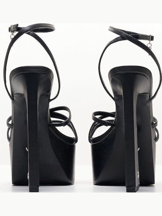 Babygirl Leder Sandalen Schwarz