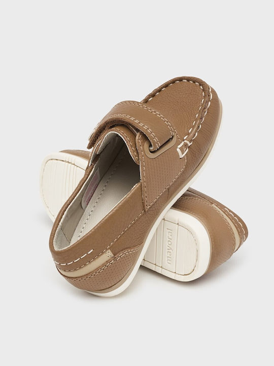 Mayoral Boys Anatomic Leather Moccasins with Velcro Tabac Brown