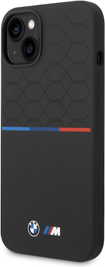 BMW Tricolor Back Cover Σιλικόνης Μαύρο (iPhone 14 Plus)