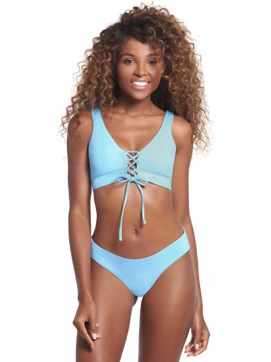 Sky Blue Maaji Bikini Set with Bust and High Rise Bottom