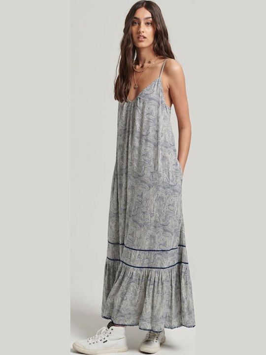 Beach Cami Summer Maxi Slip Dress Navy