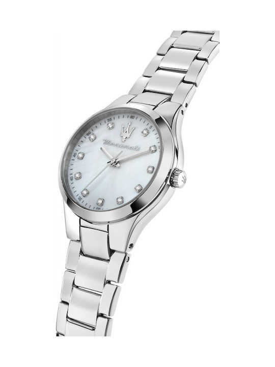 Maserati Damen Uhr mit Silber Metallarmband