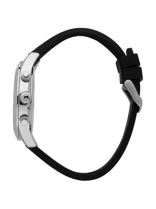 Sector Ceas Barbati 45mm Cronograf Baterie cu Culoare Neagră Cauciuc Țesut