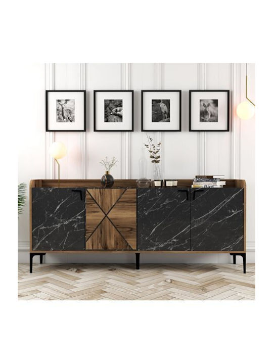 Bufet Black / Walnut 180x35x78cm