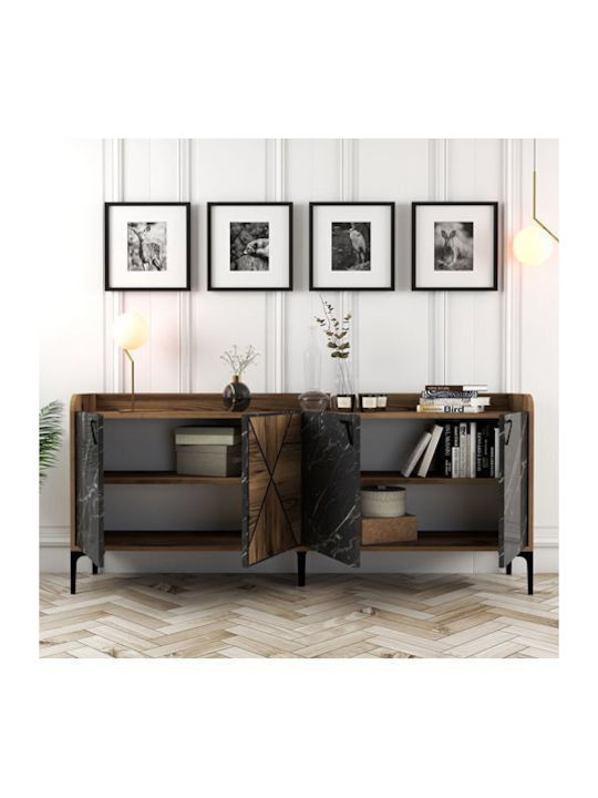 Bufet Black / Walnut 180x35x78cm