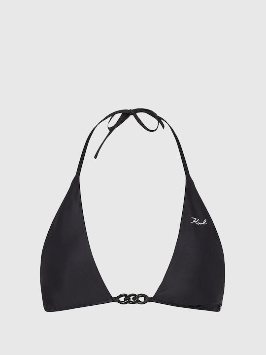 Karl Lagerfeld Triangle Bikini Top Black