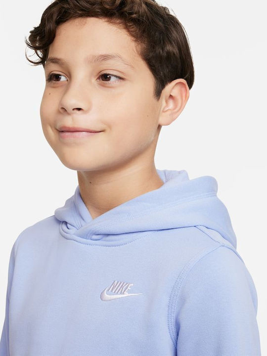 Nike Kinder Sweatshirt mit Kapuze und Taschen Hellblau