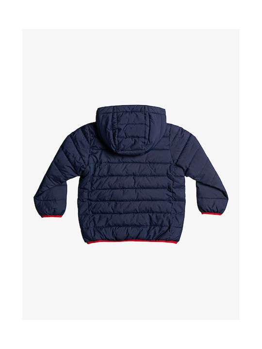 Quiksilver Boys Quilted Coat Navy Blue with Ηood