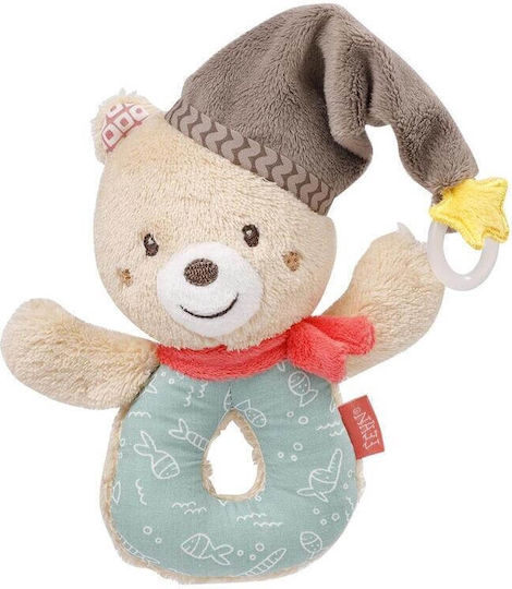 Fehn Rassel Teddybär mit Schnullerclip