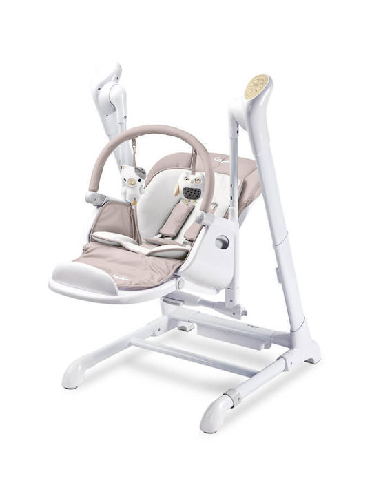 Caretero Indigo Foldable Highchair 2 in 1 with Metal Frame & Plastic Seat Beige