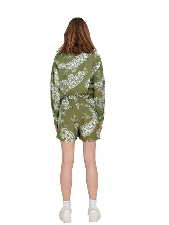 Only Women's High-waisted Shorts Olive oil.