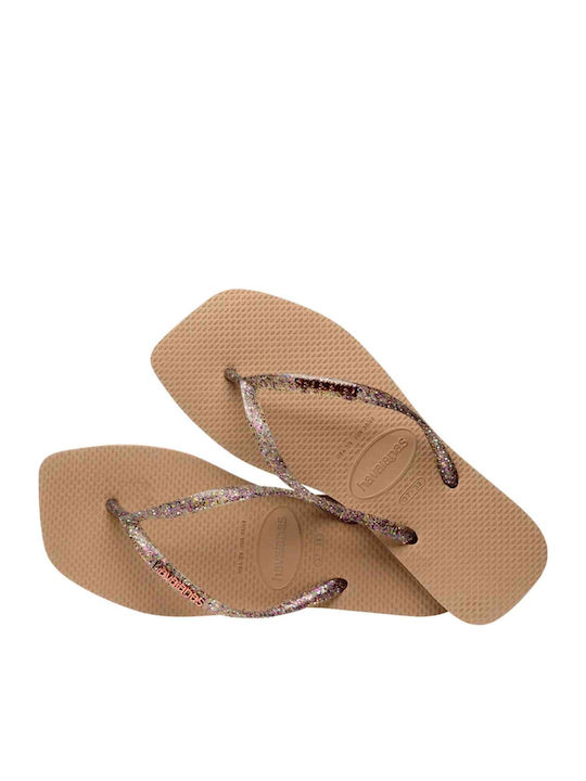 Square Logo Metallic Flip Flops