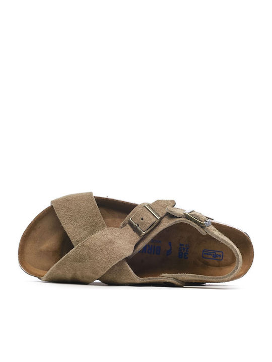 Tulum Women's Flat Sandals Taupe Narrow Fit