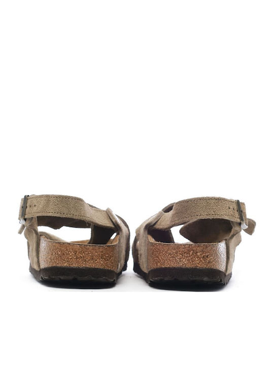 Tulum Women's Flat Sandals Taupe Narrow Fit