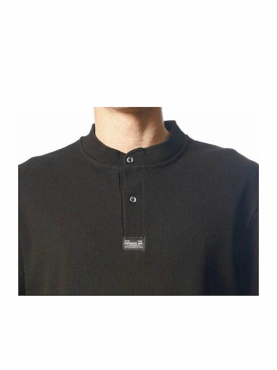 Kurzarm Herrenbluse in Schwarz