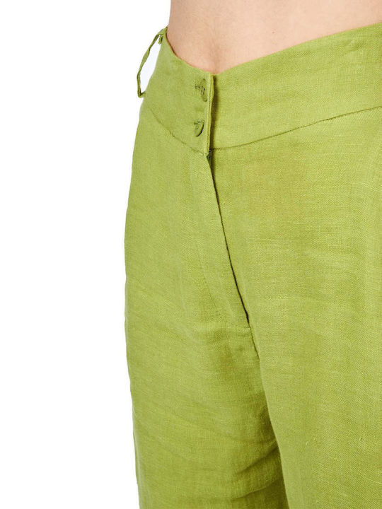 Damen Hochgeschnittenes Stoffhose in Verjüngt Bein Stil Lime