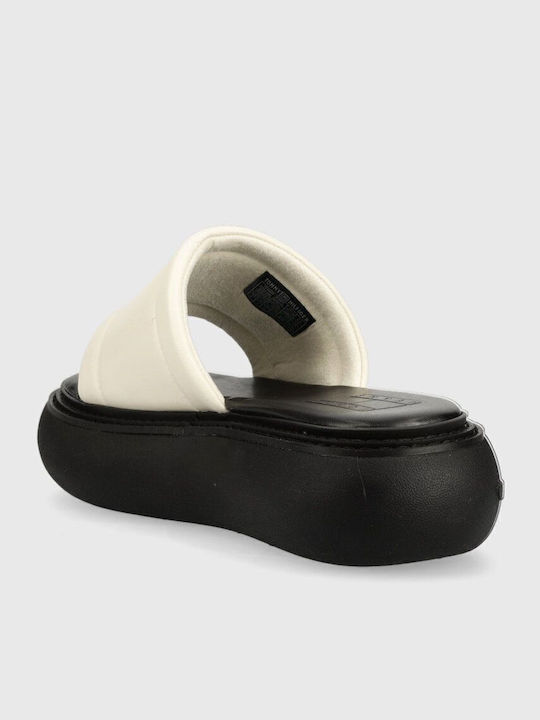 Δερμάτινα Γυναικεία Σανδάλια Flatforms Μπεζ