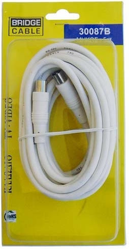 Bridge Cable Antenna Cable Coax male - Coax female White 10m (30087C) 1pcs