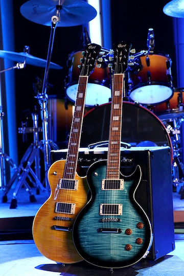 Cort Classic Rock CR250 Elektrische Gitarre Einfacher Schnitt mit HH Tonabnehmerkonfiguration Antique Amber