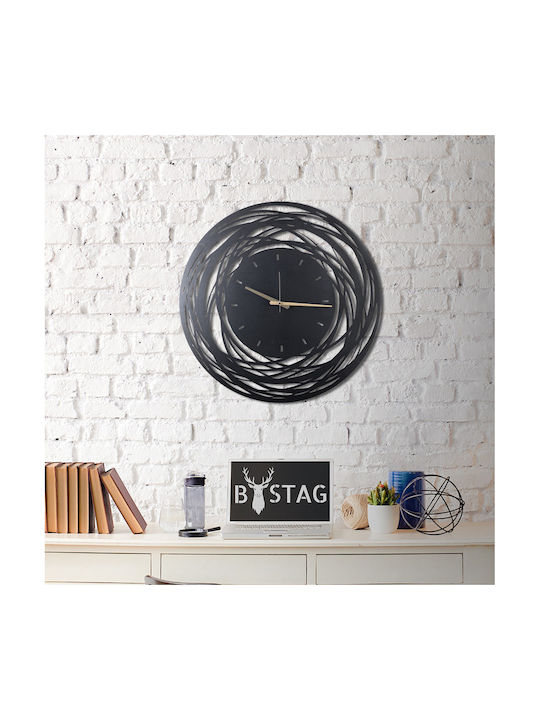 Wallity Ρολόι Τοίχου Μεταλλικό Μαύρο/Χρυσό Ø70cm