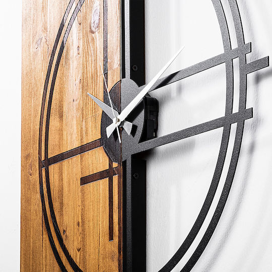 Wallity 3D Wall Clock Wooden Brown 58x56cm