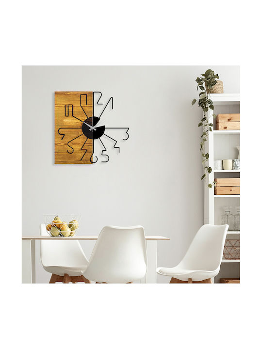 Wallity 3D Ceas de Perete Lemn Maro Ø58cm