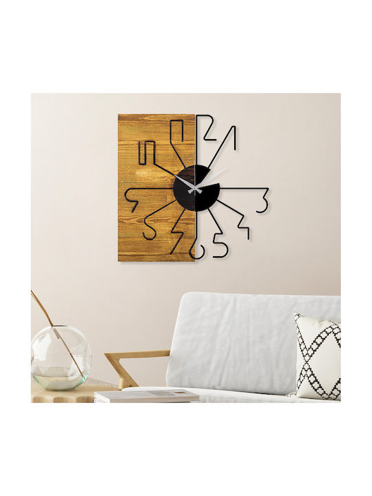 Wallity 3D Ceas de Perete Lemn Maro Ø58cm