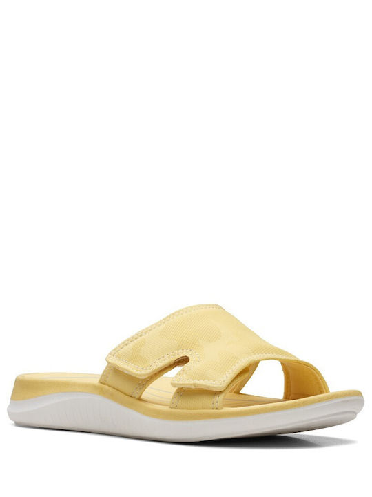 Clarks Glide Bay2 Women's Flat Sandals in Yellow Color