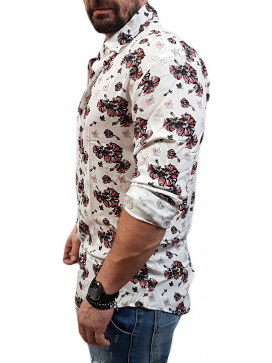 Long-sleeved Shirt Floral White