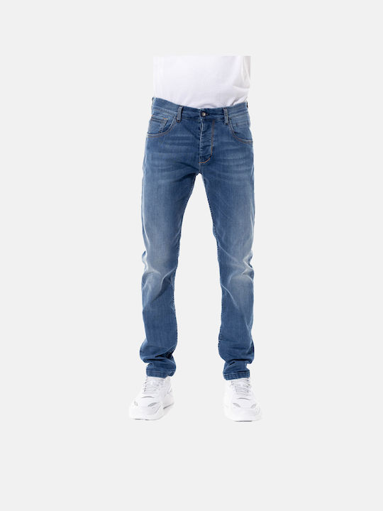 Teddy Men's Jeans Pants Elastic with Regular Straight Fit Blue