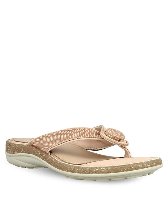 Parex Leather Women's Flat Sandals Anatomic in Pink Color